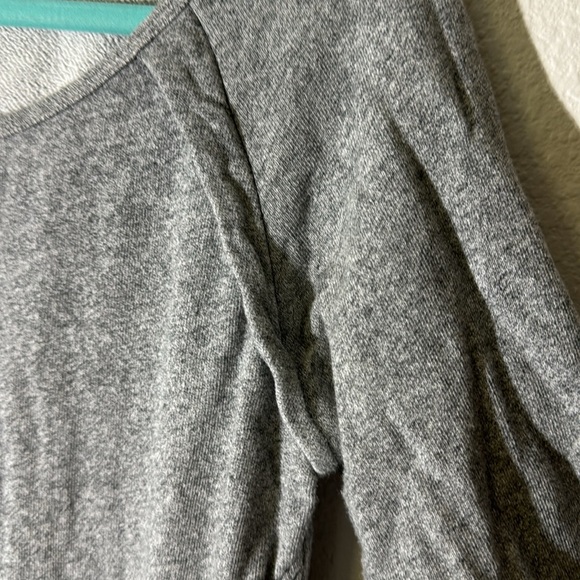 Lole Calm French Terry Sweatshirt Dress S Gray Wide Crewneck Organic Cotton - Picture 3 of 8